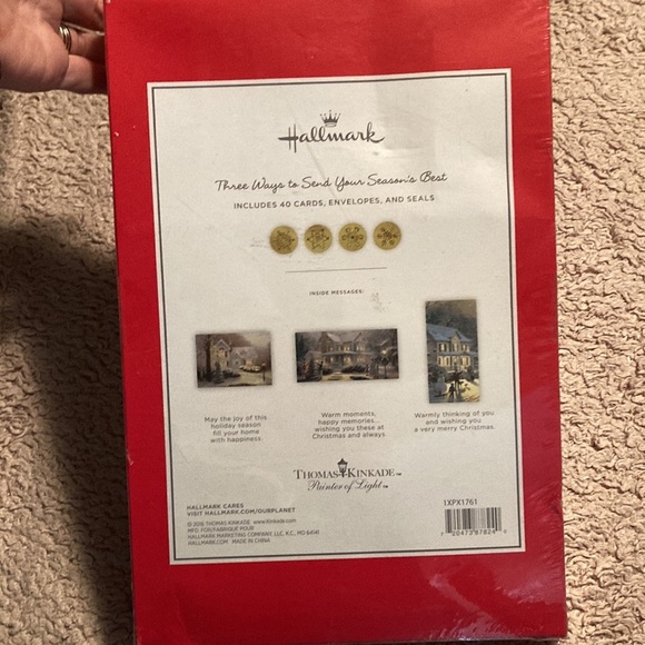 🌸NIB HALLMARK Thomas Kincade 40 ct assorted Christmas cards with seals - Picture 3 of 11